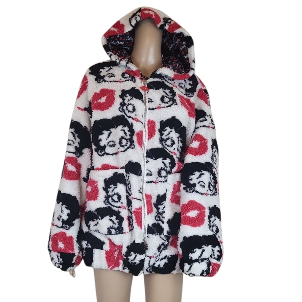 Dolls Kill X Betty Boop Boop-A-Licious Hooded Sherpa Jacket
